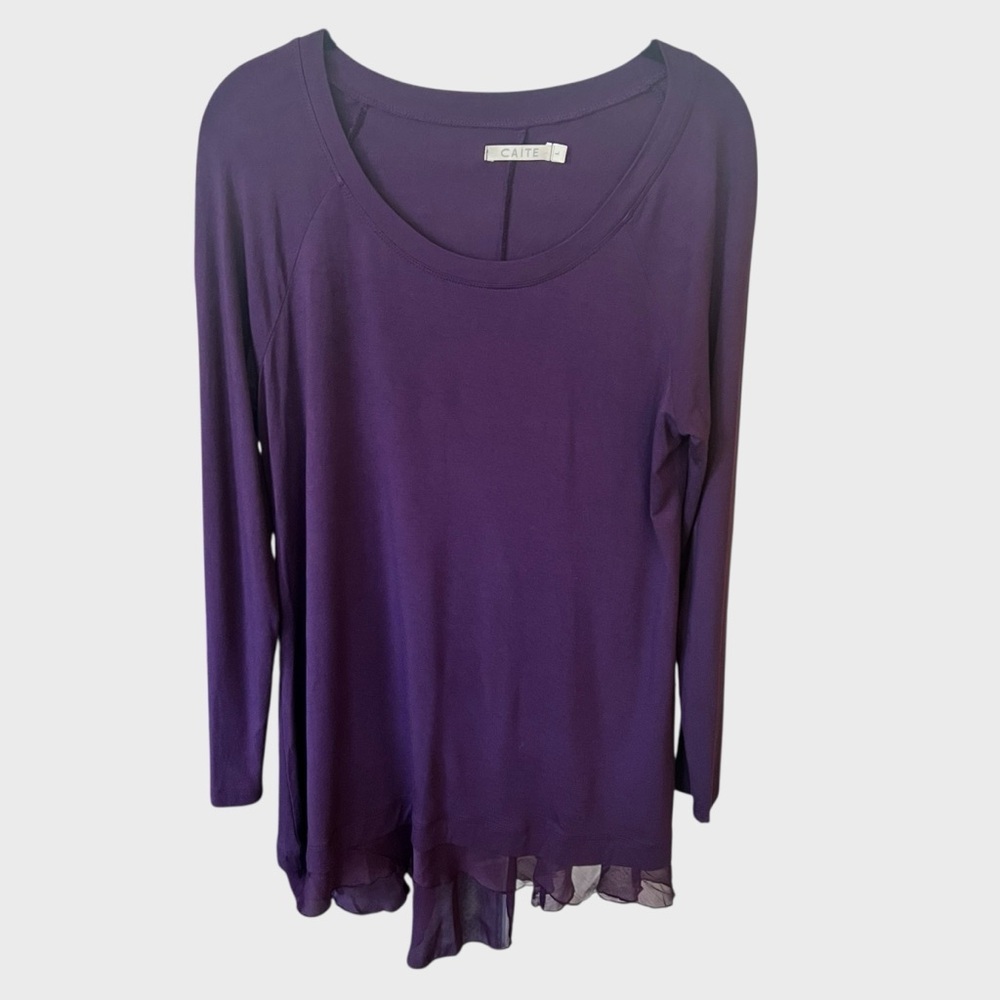 CAITE  Deep Purple Long Sleeve Top